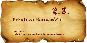 Mrkvicza Barnabás névjegykártya