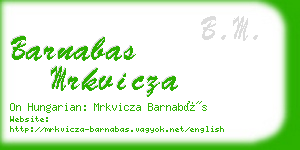 barnabas mrkvicza business card